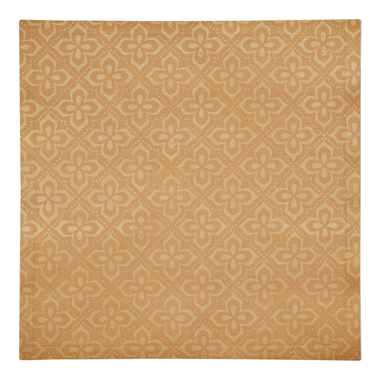 Yellow Medallion Pattern 10" x 10" Cotton Twill Napkin